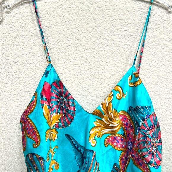 Victoria's Secret Vintage Size Small Silk Gold Label Starfish Robe Slip Set Gown - Picture 3 of 16